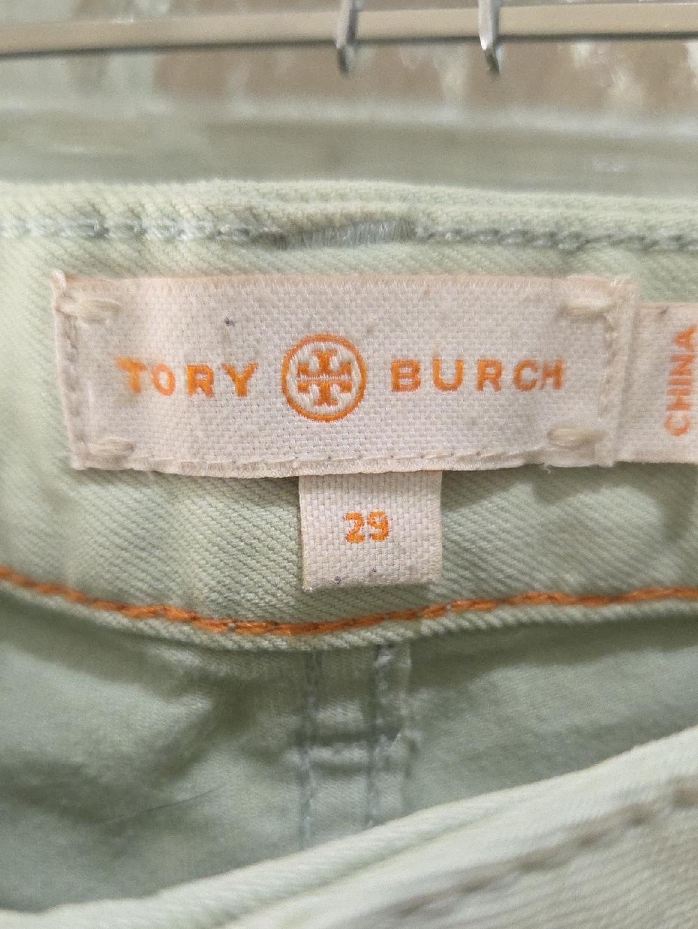 Tory Burch Pastel Mint Cropped Skinny Jeans 29 - Picture 4 of 9